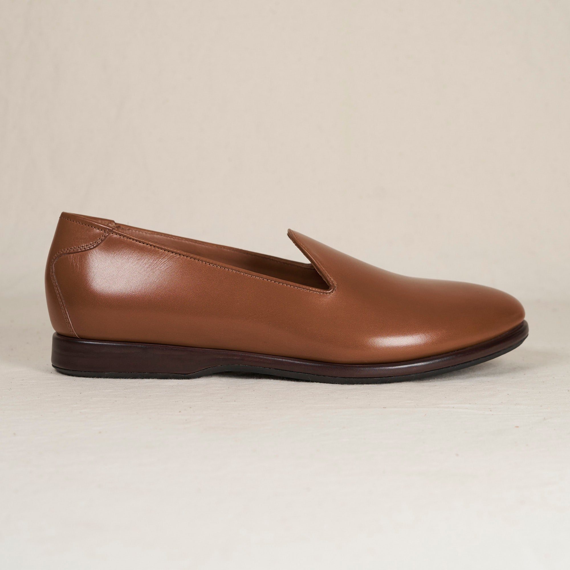 August Special Augie Type-P men's Blake loafer in cigar Maryam veg-tan calf — classic American style, luxurious comfort.