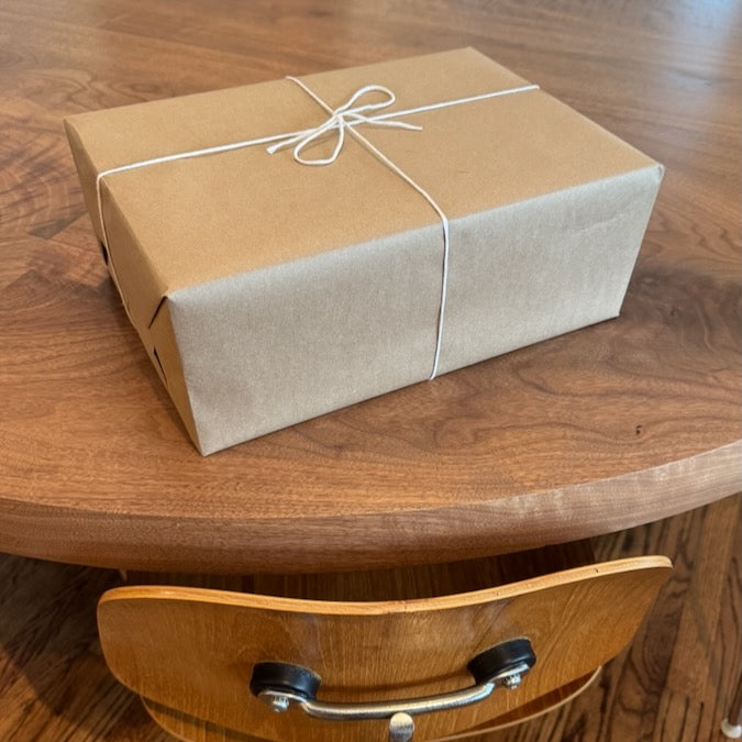 kraft paper wrapped gift box