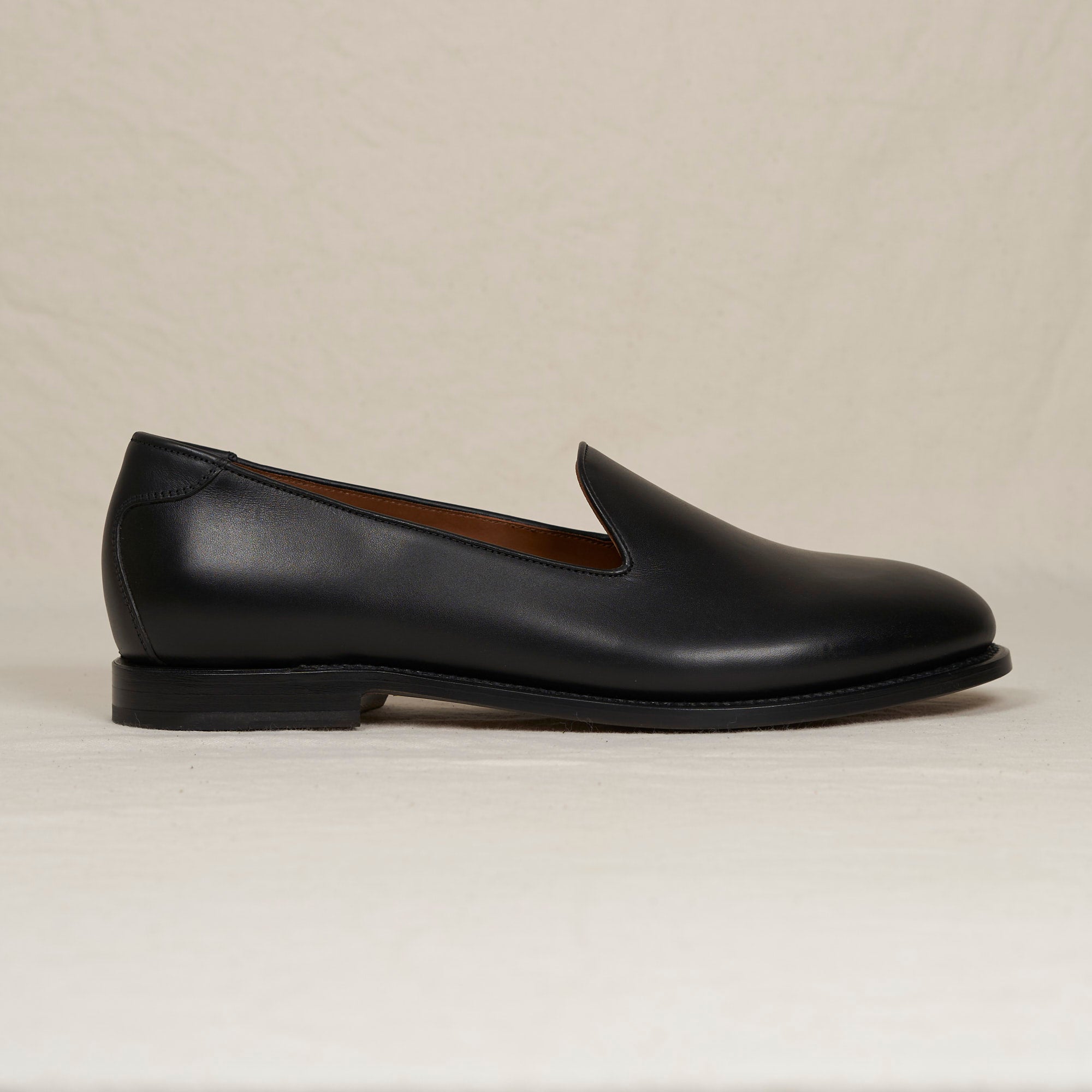 August Special Augie Type-GP men's Goodyear-welted loafer in black Maryam veg-tan calf — classic American style, luxurious comfort.
