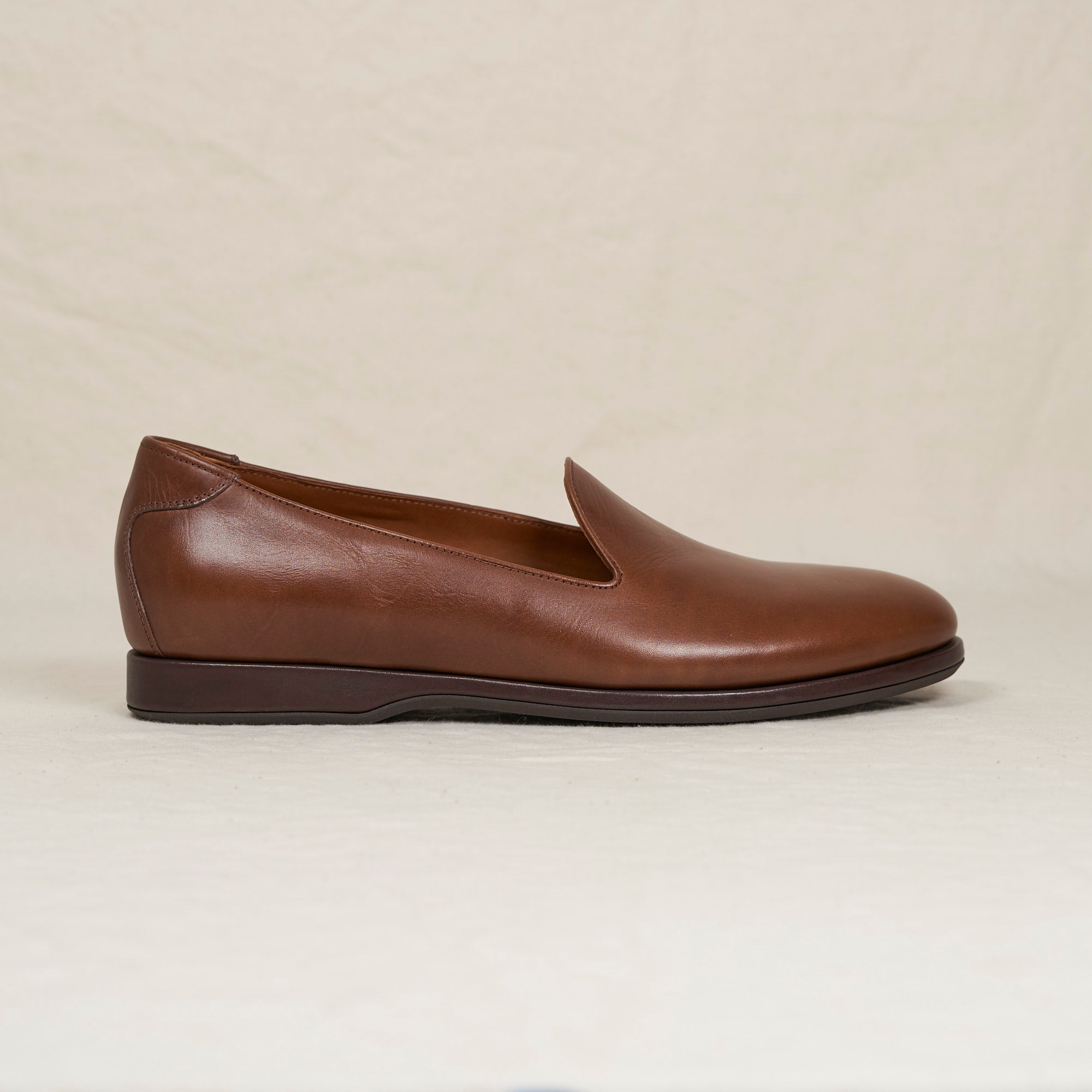 August Special Augie Type-P men's Blake loafer in cigar Maryam veg-tan calf — classic American style, luxurious comfort.