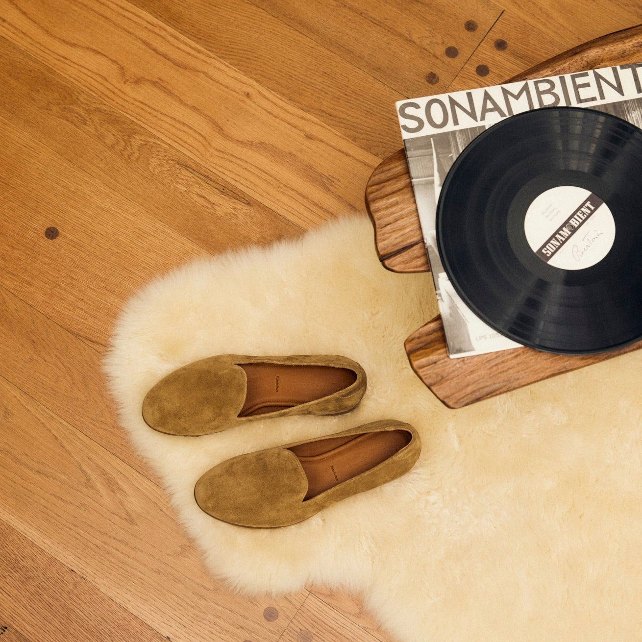 Pair of August Special Augie Type-P men's sand calf suede Blake loafers — classic American style, luxurious comfort.